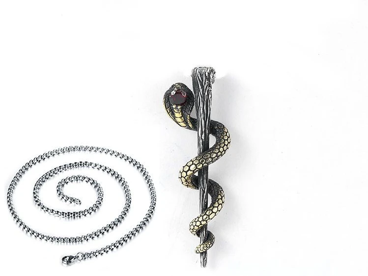 New 2023 Vintage Cobra Pendant Unisex Hip-hop Punk Long Necklace Banquet Jewelry Accessories Gift