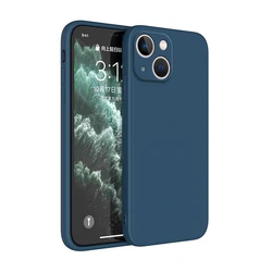 Luxury Liquid Silicone Camera Protective Phone Case - Square Design - 7 or 8 or SE2 or SE3 (Blue)