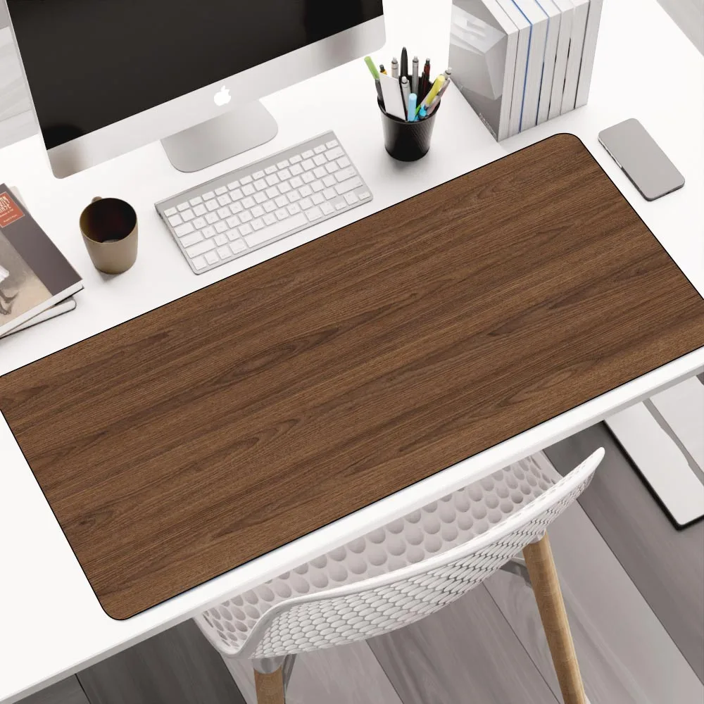 Wood Grain Large Mouse Pad with Non slip Rubber Base Stitched Edges Computer Keyboard Desk Pad Desk Decoration 40x90cm AliExpress