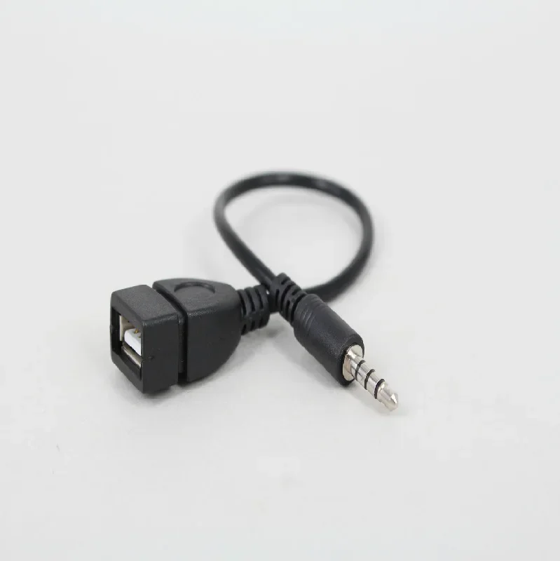 35mmBlackCarAUXAudioAdapterCableToUSBAudioCableCar