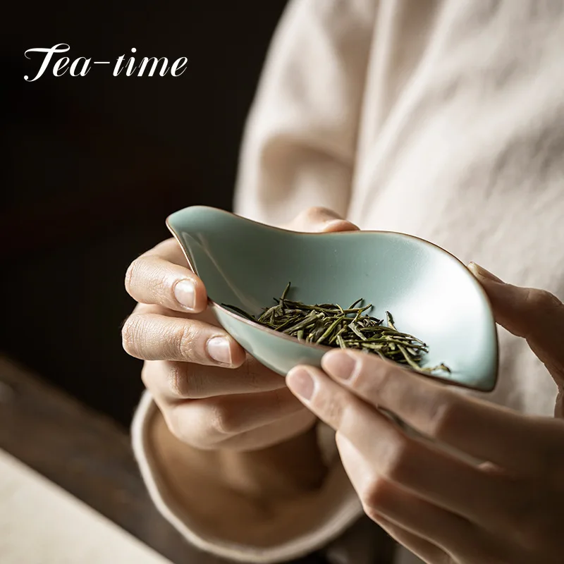 Handmade Azure Porcelain Teaspoon Tea Ceremony Accessories Tool Tea