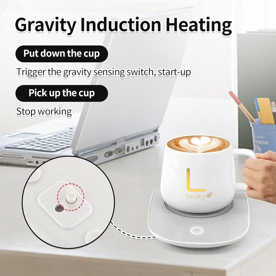 Coffee Warmer for Desk 122°F-131°F for Heating Coffee, Milk, Tea, Candles, Office Desk Accessories Gift in Winter. (No Cup)