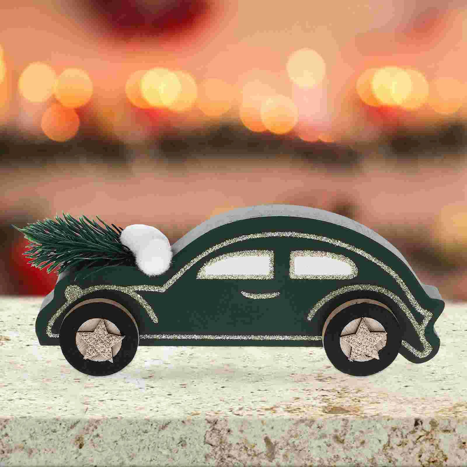 

Christmas Tiered Tray Wood Signs Green Car Block Artificial Snowball Pine Branch Farmhouse Sign Decor Tables Rustic Tiered