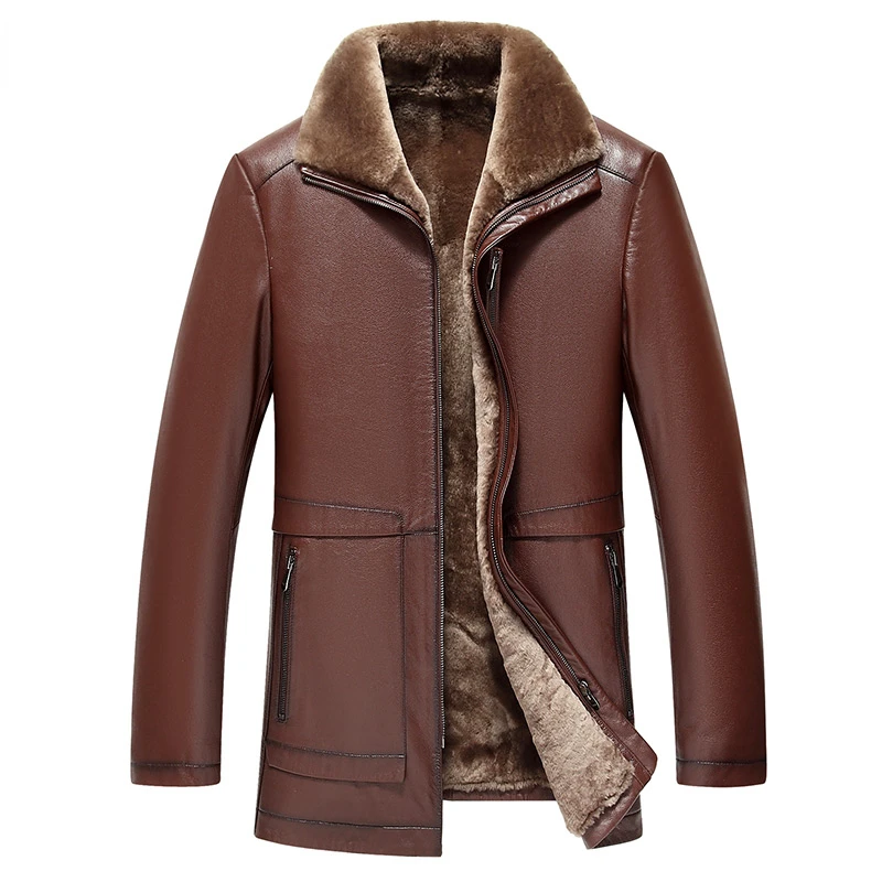 Description Picture 5 of itemThick Winter Jackets 2024 New Genuine Leather Jacket Men Pure Cowhide Real Leather Coats Man Real Sheepskin Fur Coat 5XL Jaqueta