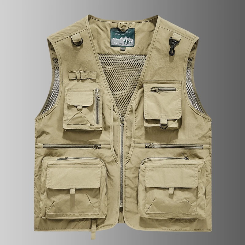 Men's Leisure Vest Tooling Style Multi-Pocket Casual Loose Cooling Fisherman Vest