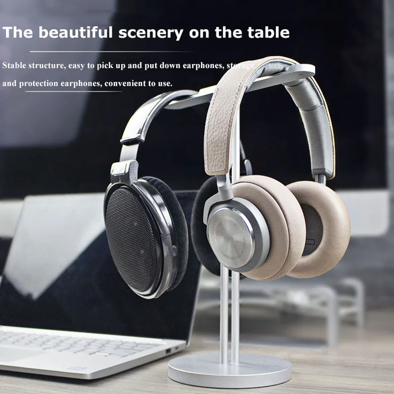 Aluminum Headphone Holder Stand Dual Hanger Holder Earphone Desk Display Rack Bracket with Anti-slip Pad for Game Headphones