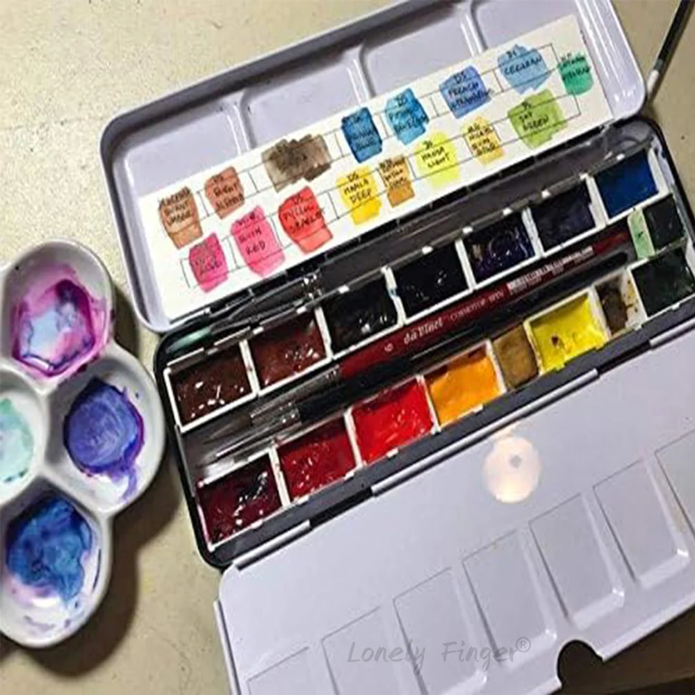 24/50/100Pcs 수채화 물감 흰색 플라스틱 3.2ml 페인트 상자에 대 한 빈 전체 팬 DIY 수채화 오일 아크릴 그림 팔레트