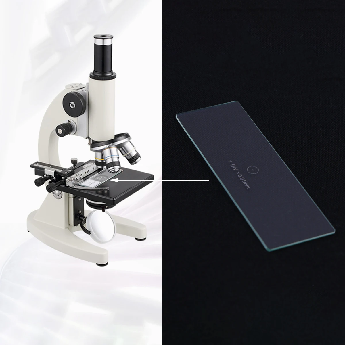 0.01Mm 스테이지 마이크로미터 카메라 교정 액세서리 교육 장비 현미경 교정 슬라이드 현미경