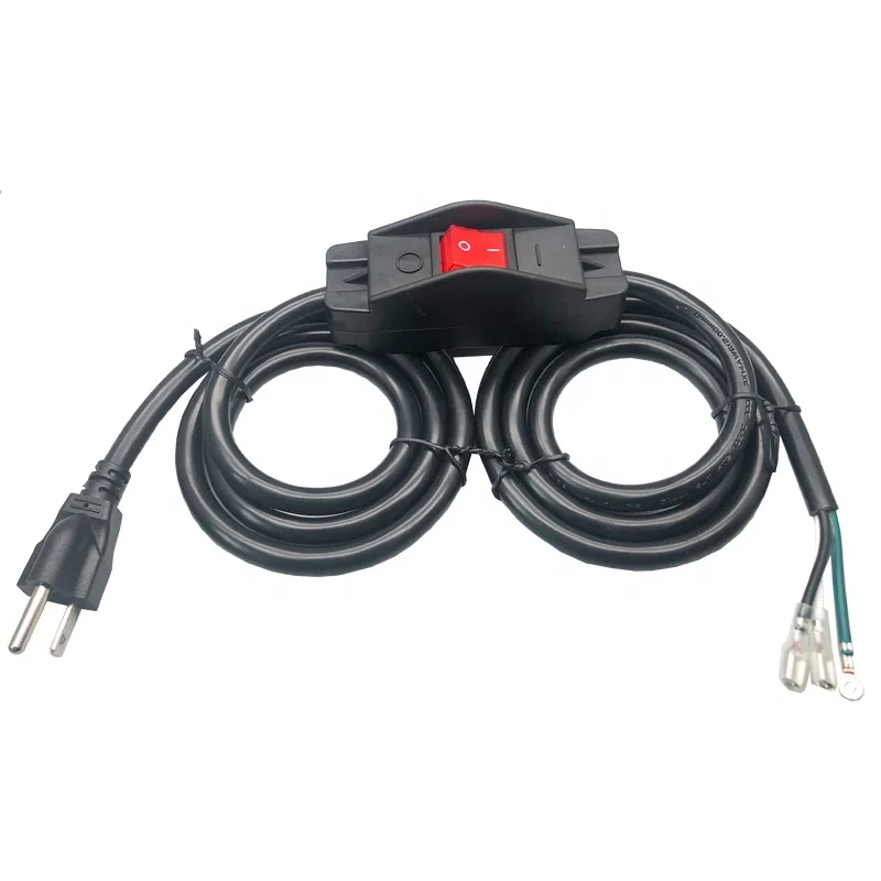 

14 AWG Heavy Duty Universal Power Cord for NEMA 1.5M with inline switch with 187 quick terminal