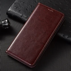 Crazy Horse Genuine Leather Flip Cover Case for Xiaomi 11 UItra (Coffee)