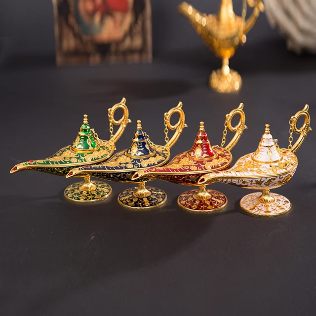 Gold Aladdin Genie Lamp Incense Message Holder (Lamp Only