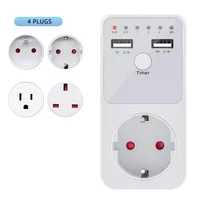 Intelligent Programmable Countdown Timer Socket Electrical 6HR Socket for USB Interface Switch with EU US UK FR Plug 1