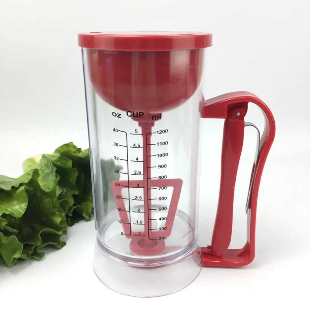 

1200 ML Batter Dispenser With Measuring Labels Pancakes Gnocchi Dispenser Cupcake Waffle Muffin Mix Crepe Cake Batter Separator