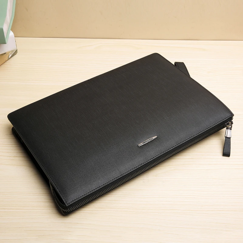 Клатч из воловьей кожи с бумагой A4 для мужчин