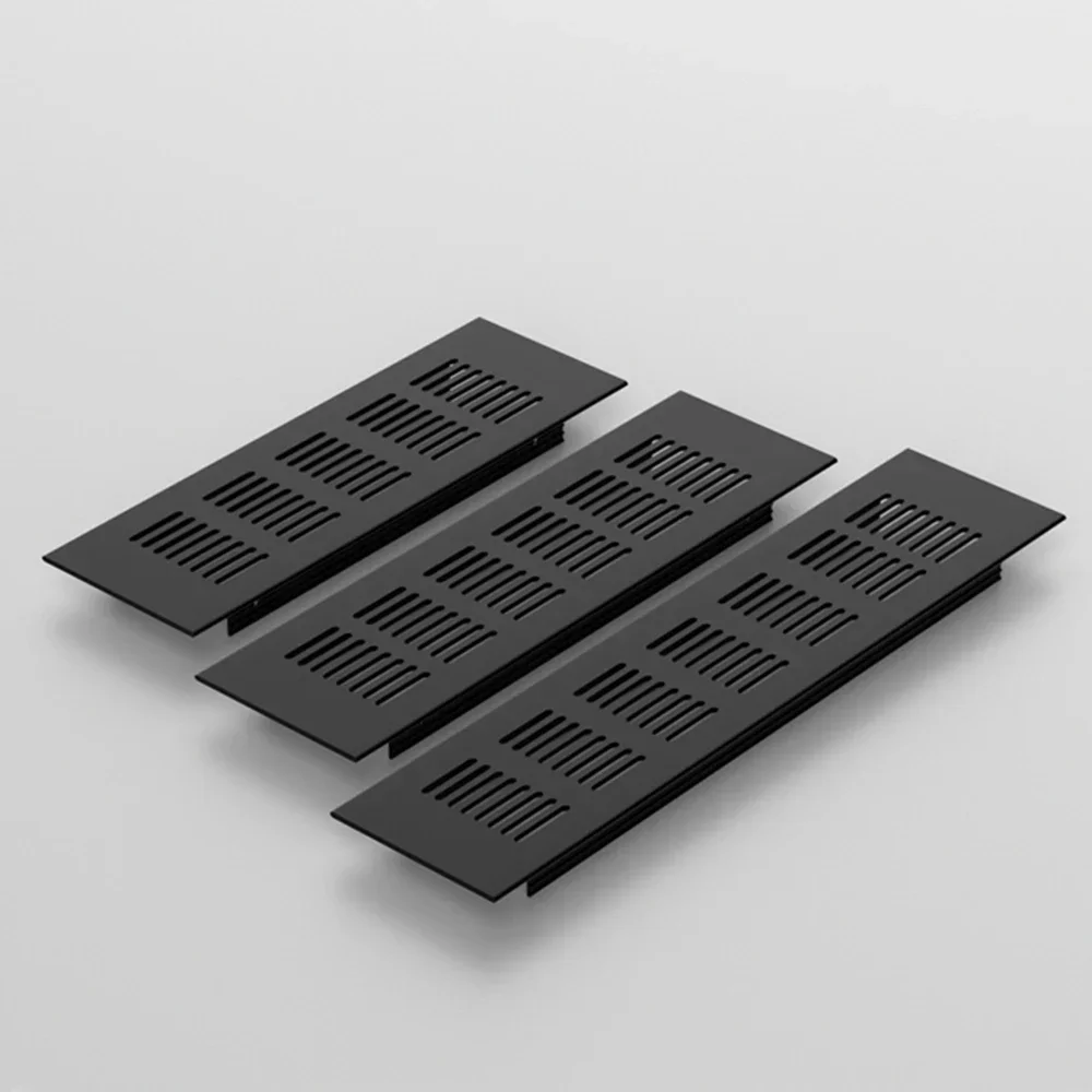 Black Silvery Core Vents Aluminium Alloy Wardrobe Shoe Cabinet Ventilation Grid Closet Rectangular Ventilation Grille Vents