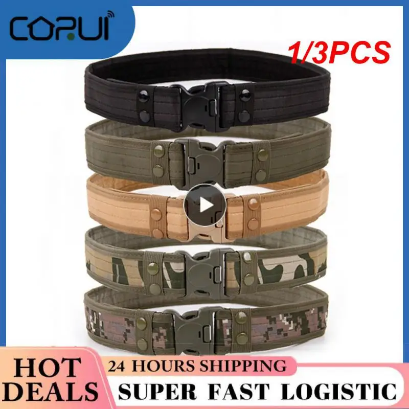 

1/3PCS Quick Release Military Tactical Belt Army Style Combat Belts Fashion Men Camouflage Canvas Waistband Outdoor Hunting