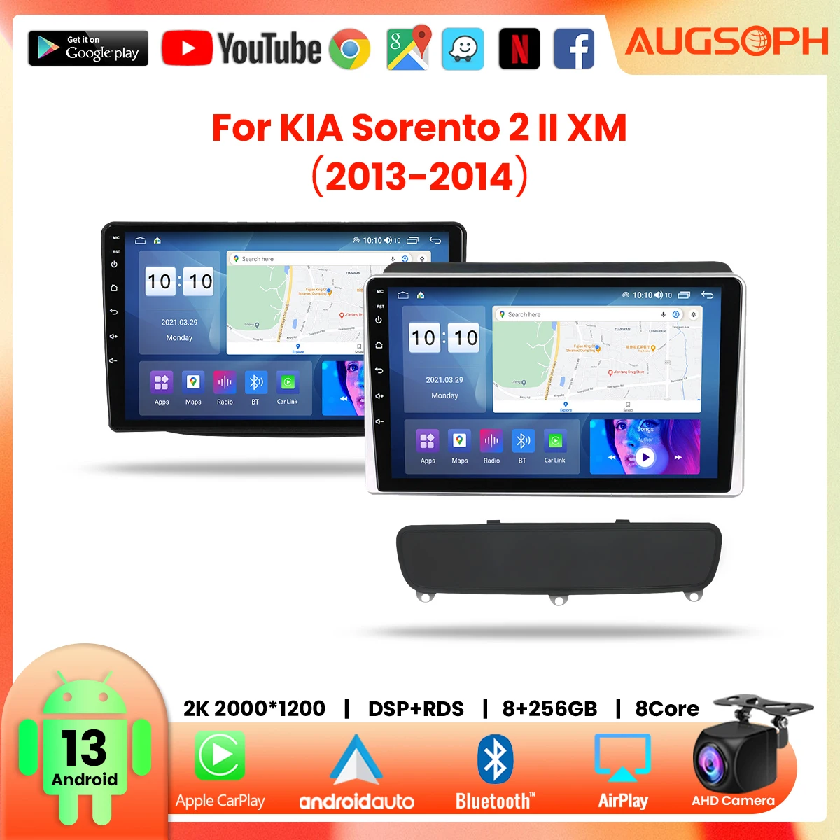 

Android 13 Car Radio for KIA Sorento 2 II XM 2013-2014,9inch Multimedia Player with 4G WiFi Carplay & 2Din GPS