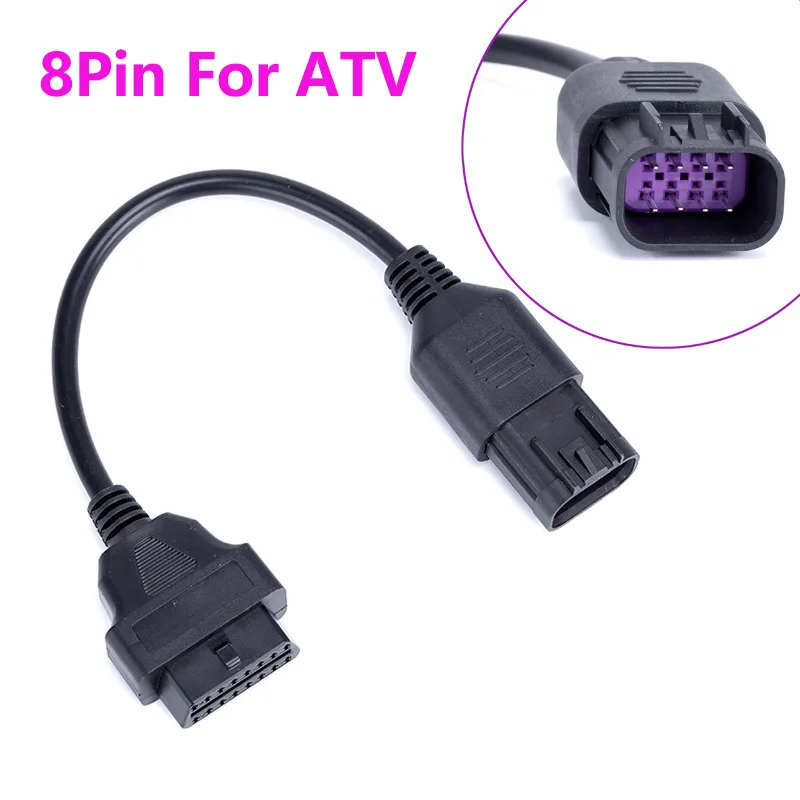 For Polaris Indian Motorbike 8 Pin to 16 Pin Connector OBD II Cable Diagnostic Adapter OBD Extension Cable For Polaris 8Pin 1