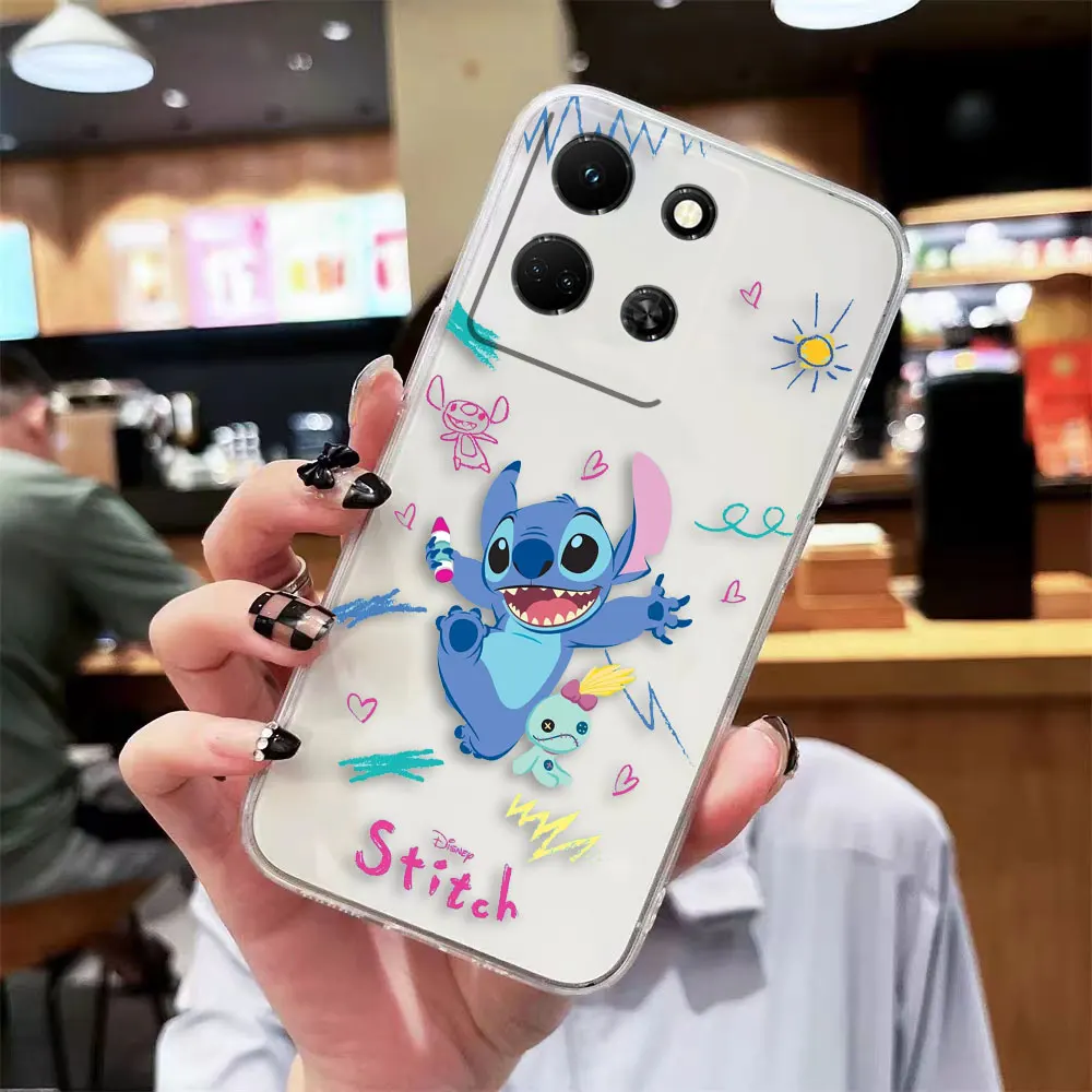 thumbnail image 1 of Clear Phone Case For Infinix NOTE 10 11 12 30 30i SMART 5 6 7 ZERO CAMON 19 20 PRO Case Funda Shell Lilo & Stitch Cartoon Anime, 1 of 5