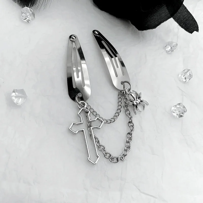 

y2k Hair Clip Star Hair Accessories for Women Girls Punk Barrettes Cross Snake Shaped Cherry Bobby Pins Gothic style Hairpin