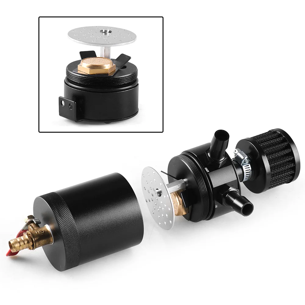 Universal Aluminum 2-port/ 3-port Oil Catch Can Tank Breather Filter Engine Mini Oil Separator