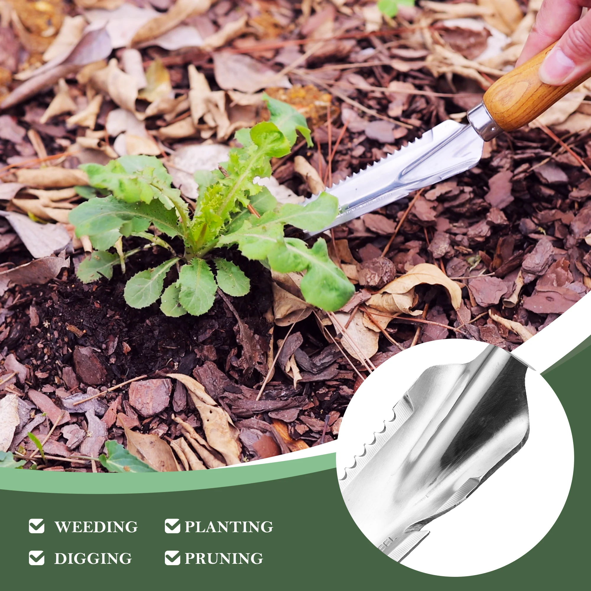 EZARC Gardening Hand Weeder, Weed Digger Fork for Garden 5-in-1 Small Garden Hand Tool with Weeding Fork for Multi Gardening Use