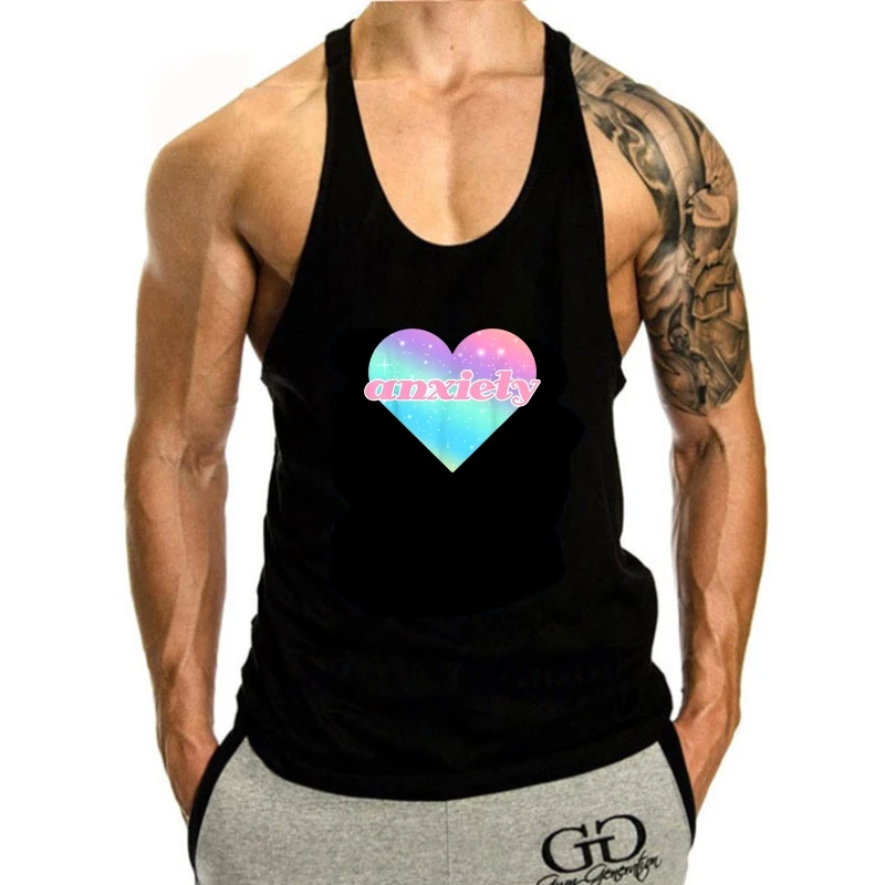 

Новинка Kawaii Pastel Goth беспокойство Космос сердце черный майка для мужчин S-3Xl США без рукавов Em1 Бесплатная доставка Мужская майка