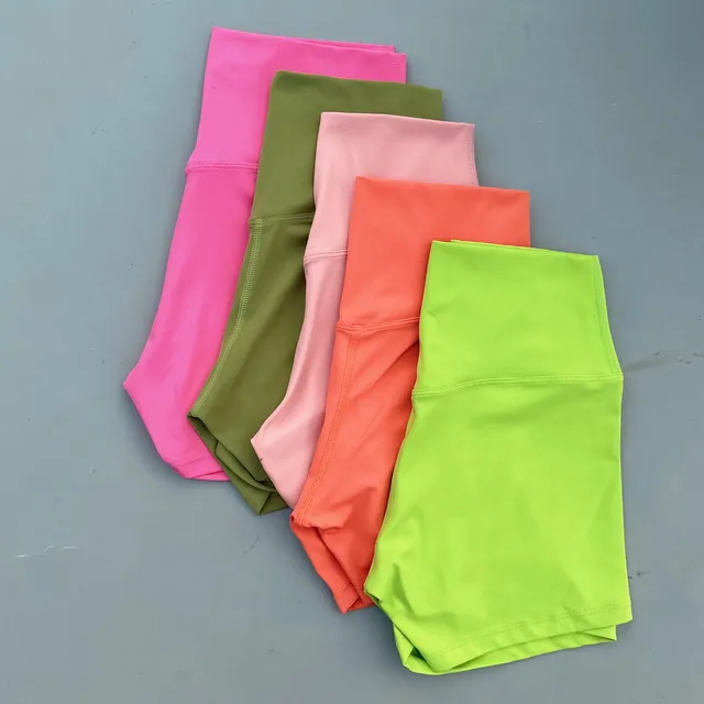 51122-51b6e3.jpg Solid Color High Waist Yoga Short Leg Women Fitness Sport Short Bike Soft Squatting Proof Comprehensive Training Jog Athletic