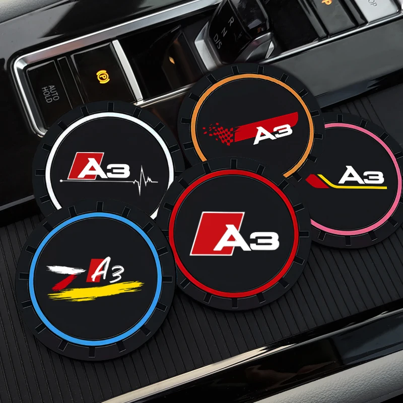 

1Pcs Car Coaster Silcone Water Cup Pad Anti Slip Mat Proof Cover for Audi A3 8v 8p 8l 8v Sportback 2006 2008 S3 Accessories