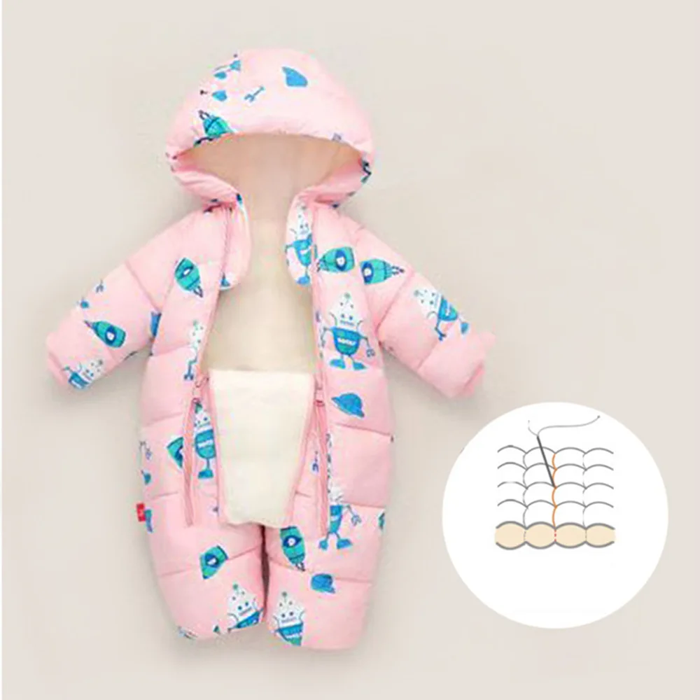 New born Autumn Winter Overall For Children Infant Thicken Clothes Boy Hooded Baby costume little Girls clothing toddler Romper