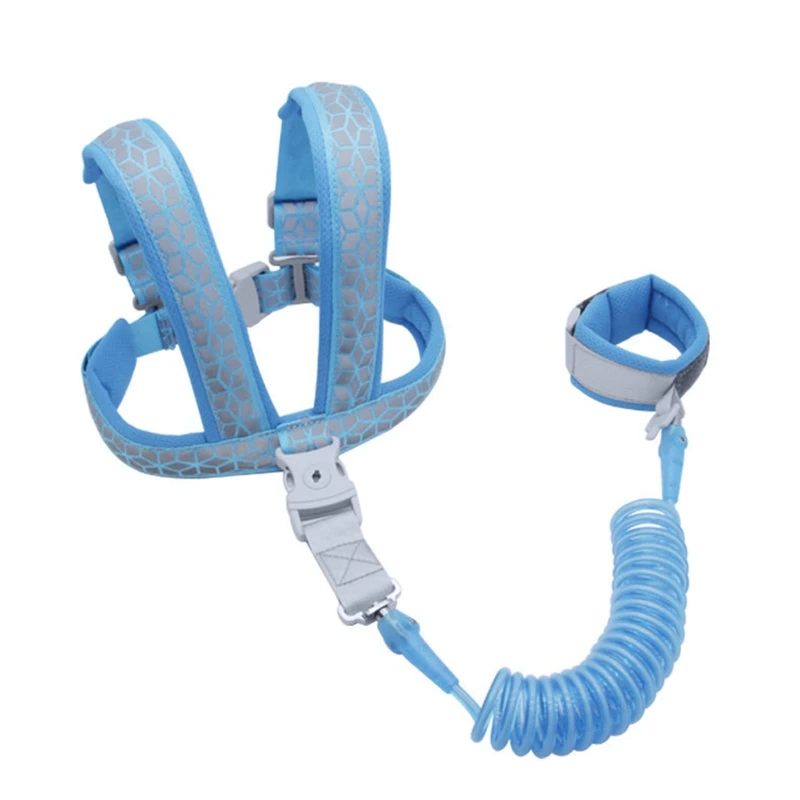 Laisse Enfant Sécurité Bleue - Bracelet Réglable 2m, Anti-Fuite, Pour Foules Et Voyages