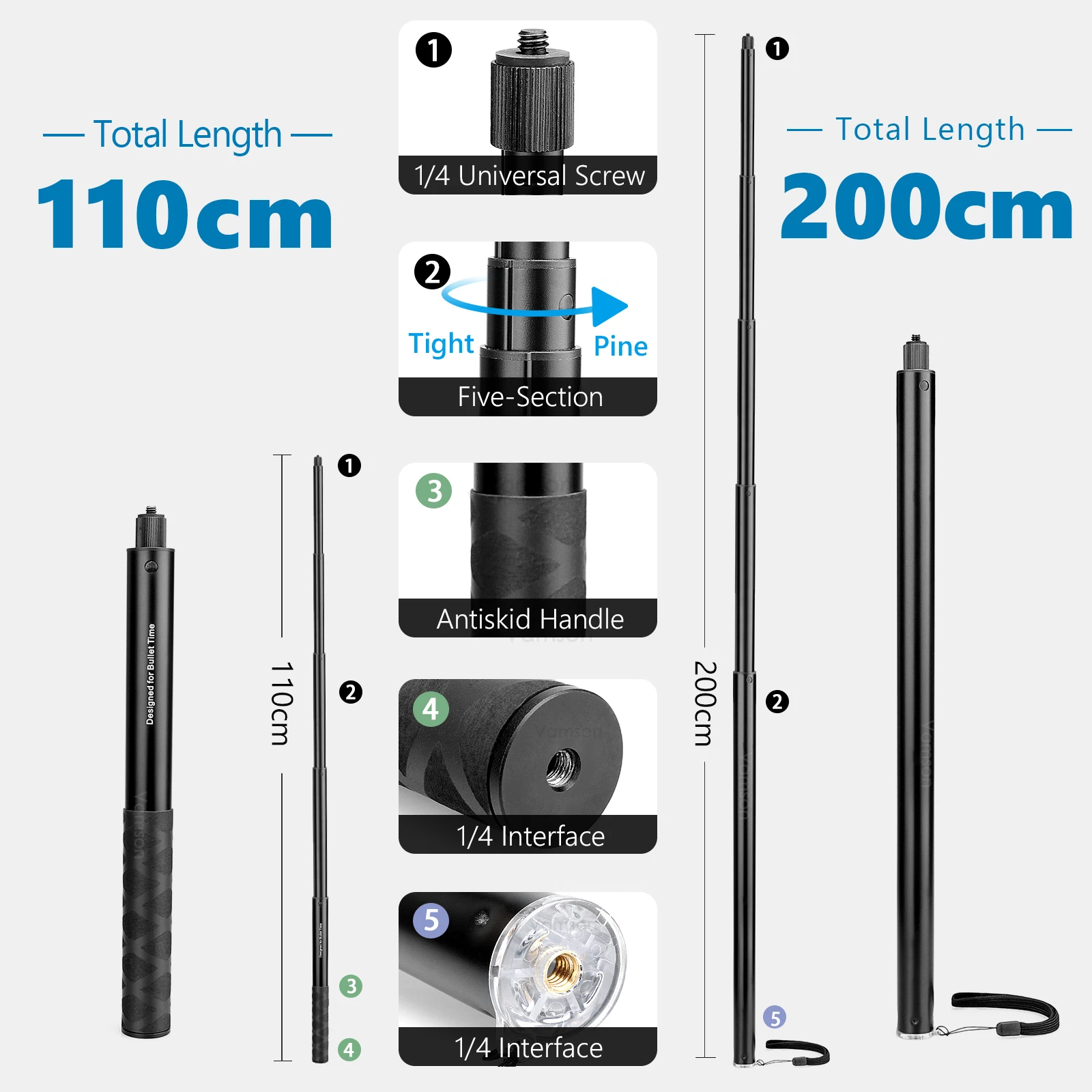 Vamson-montagem do Guiador para Motocicletas e Bicicletas Insta 360x3 One x2 Monopé Invisível Acessórios para Câmera go Pro - Image 2