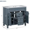 36” Bathroom Vanity with Sink, Single Sink Vanity Cabinet Set with 36” Countertop & Integrated Sinks, 2 Doors & 2 Drawers 2
