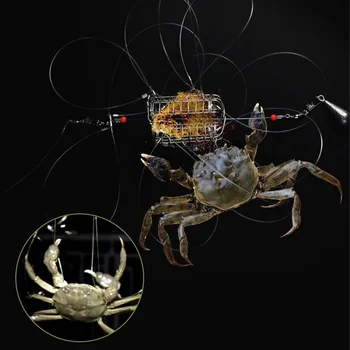 Catching Tool Lure Trap Stainless Steel Bait Cage Fish Cage Feeder Fishing Tackle Suitable Crab Lobster Shrimp Crayfish