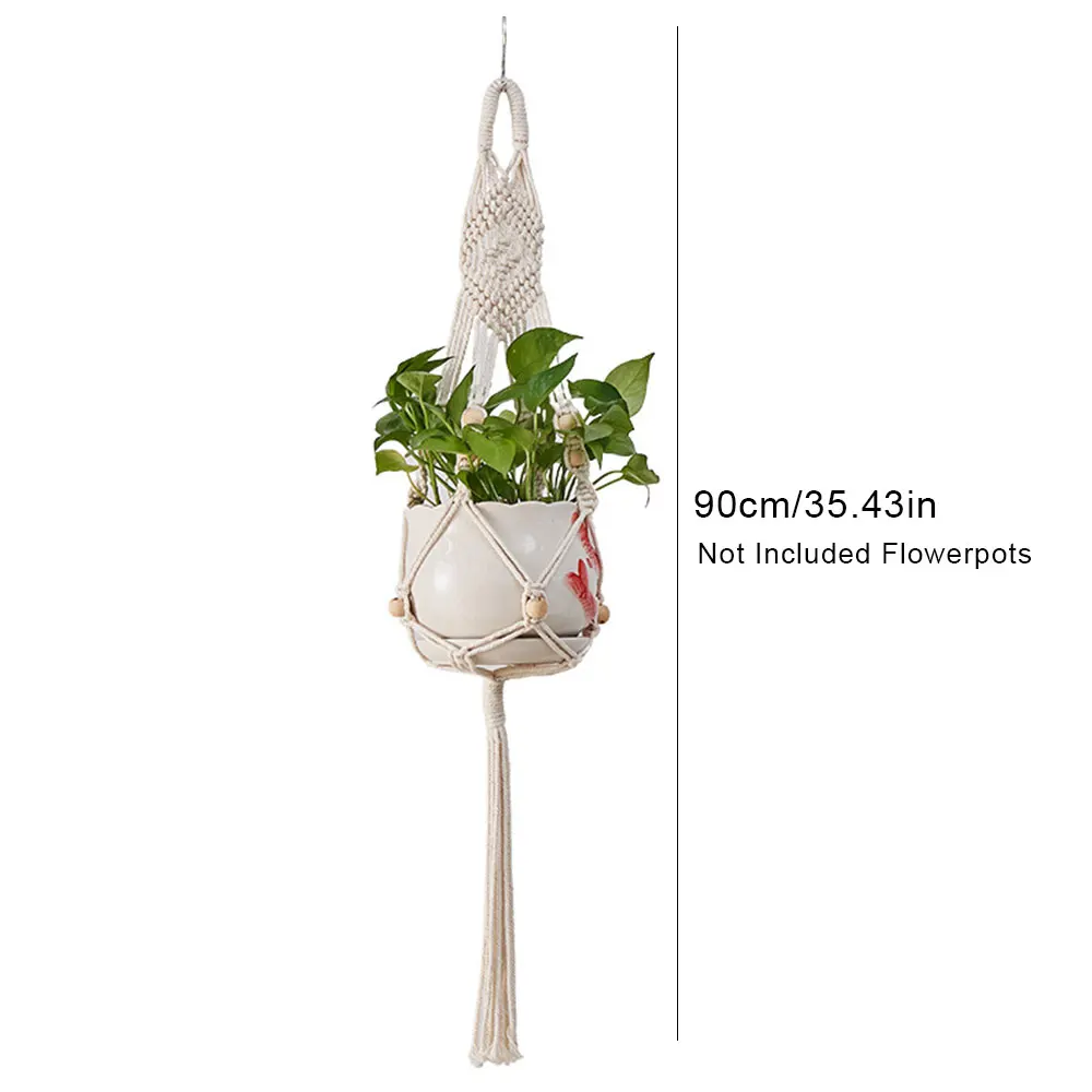 ตัวเลือกสินค้า ตะกร้าผ้าฝ้าย Boho ตกแต่งบ้าน Handmade Macrame
