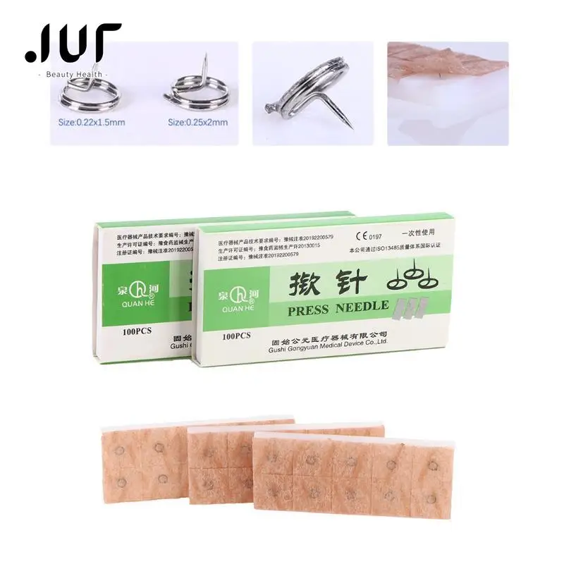 

100Pcs/box Multi-Condition Ear Seed Acupressure Kit Disposable Press Needle Ear Seeds Acupuncture Vaccaria Plaster Bean Massagee