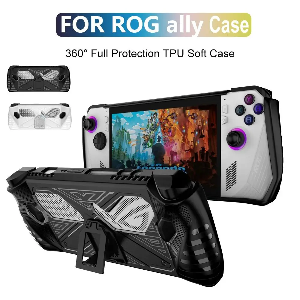 

Silicone Protective Case with Stand Base Shockproof Back Cover Support Design Soft Handheld Game Console Shell For ASUS ROG Ally