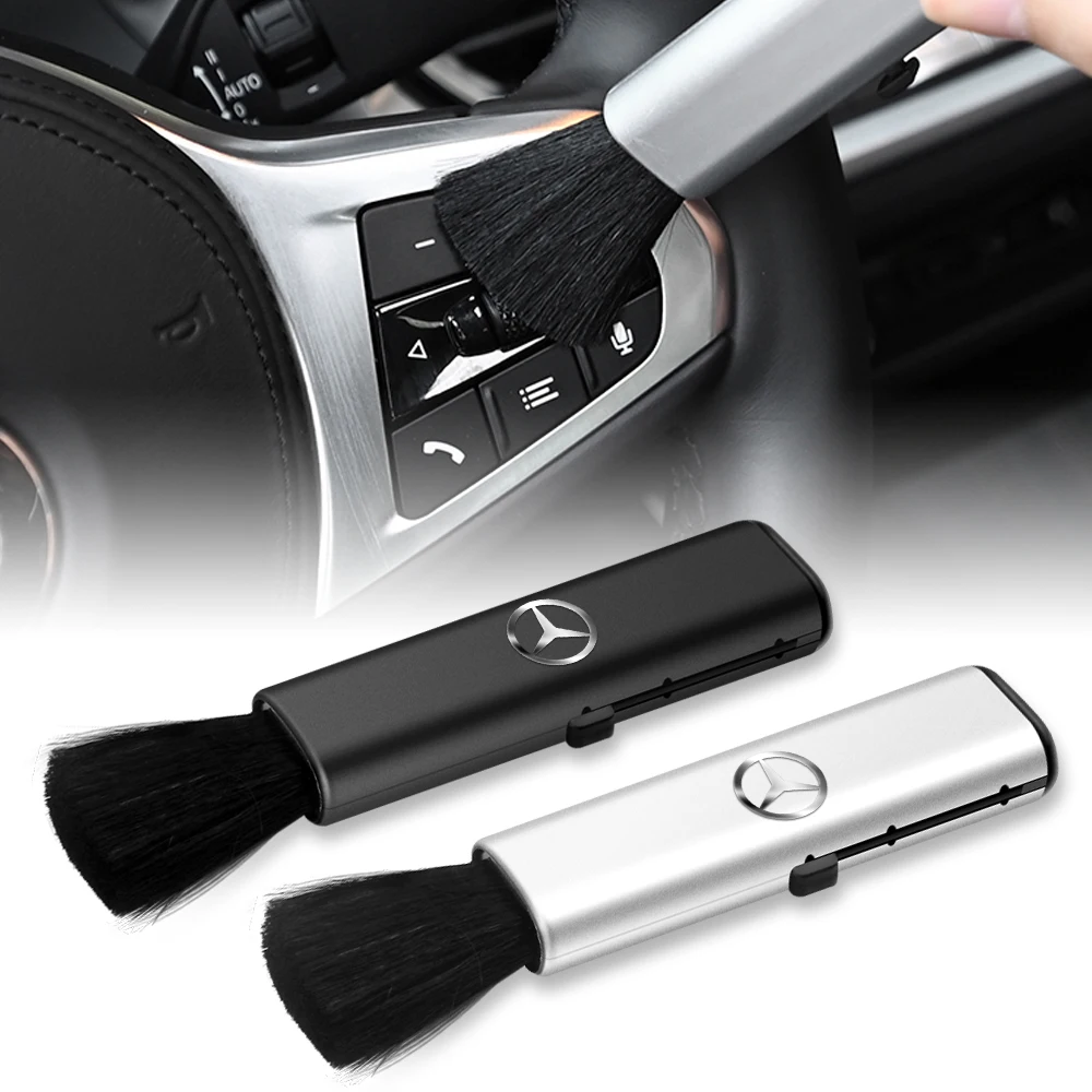 Retractable Car Air Vent Detailing Cleaning Brush Auto Dust Remover Accessories For Mercedes Benz AMG Class W447 W204 W205 Smart