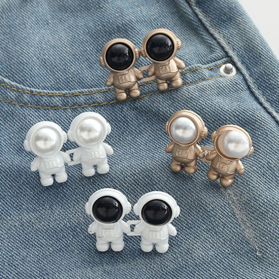 Alloy Spaceman Pants Button Tightener Waist Buckle Button Clasps Astronaut Jean Fit Tighten Buckles Exquisite Adjustable