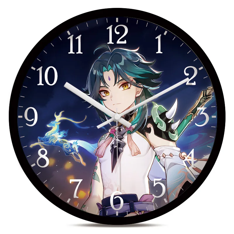 Game Genshin Impact Zhong Li Klee Xiao Decorative Clock Student Project HuTao KeQing Wall Silent clock Game Themed Characters 2