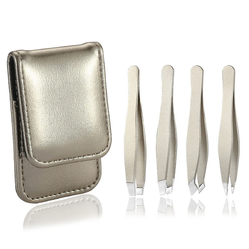 

4 шт., пинцеты для удаления волос бровей, из нержавеющей стали