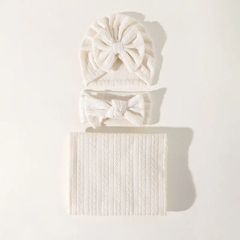 Baby blanket and hat headband set 3