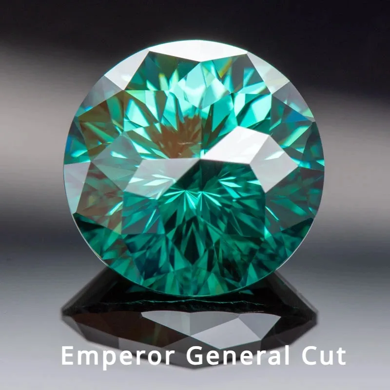 

Moissanite Stones Round Shape Emerald Green Primary Colours Emperor General Cut with GRA Certificate Jewelry Making Materials