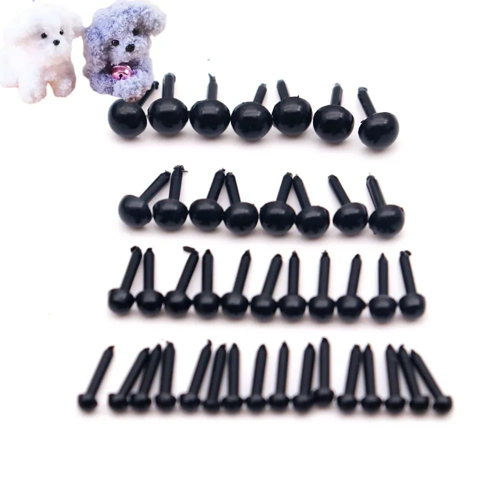 3-8mm Black Plastic Safety Eyes Nose Round Triangle For Toys Crafts TeddyBear Soft Toy Eye Doll Decoration 200pcs