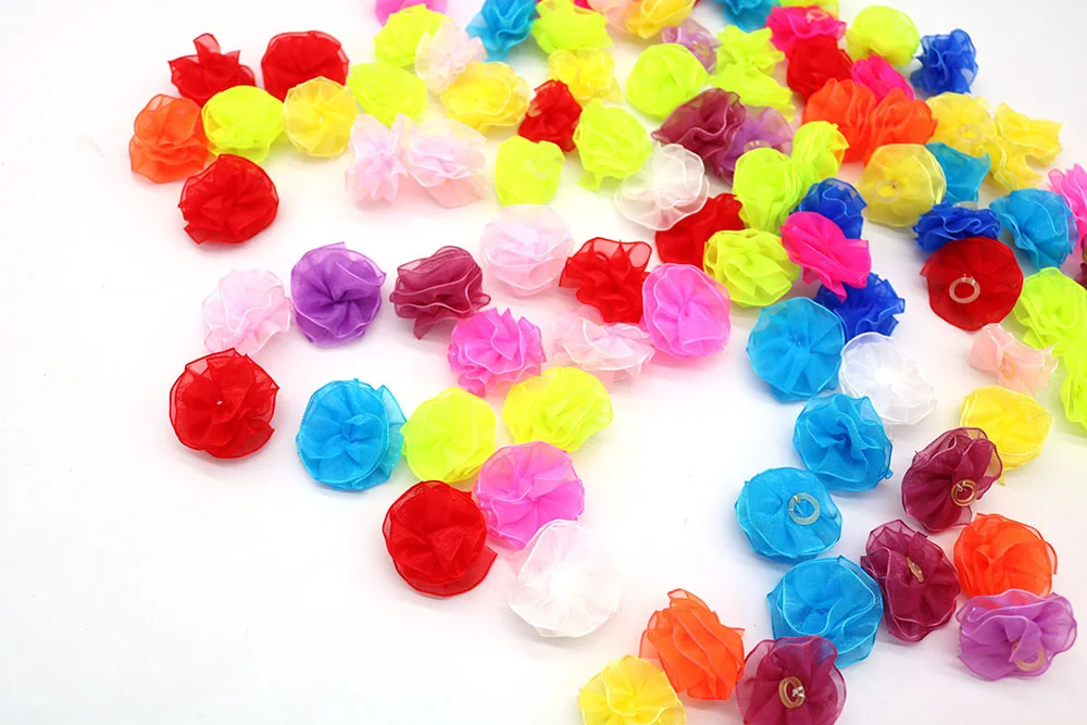 100pcs Handmade Pet Dog Hair Bows Lace Pet Hair Accessories Rubber Bands Pet Supplies Pet Dog Grooming Accessories 4