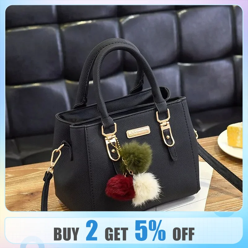 

Yogodlns PU Leather Ladies HandBags Women Vintage Purse Plush Tassel Messenger Bags Tote Boston Shoulder Crossbody Bag