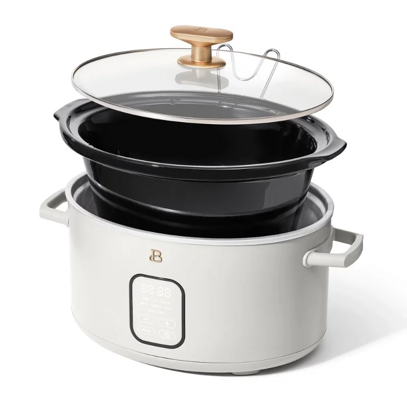 Beautiful 6 Qt Programmable Slow Cooker, Oyster Grey by Drew Barrymore 