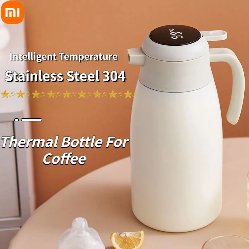 

Xiaomi 2L Thermal Bottle for Coffee Stainless Steel Thermos Kettle Intelligent Temperature Vacuum Flasks Large Capacity Teapot