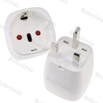 Bolantedz England UK Travel Adapter England Germany Plug, EU to UK Travel Plug Type G Socket Adapter for England, Ireland, UK