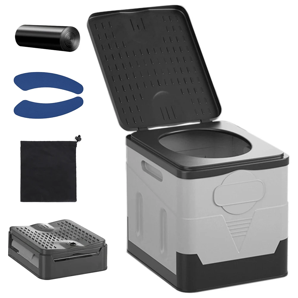 Sedile WC Portatile Pieghevole Per Campeggio, Viaggi E Emergenze - Verde - Compatto E Resistente